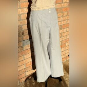 Brooks Brothers 346 Seersucker Stripe Cropped Pants Women’s 10 Blue White Summer
